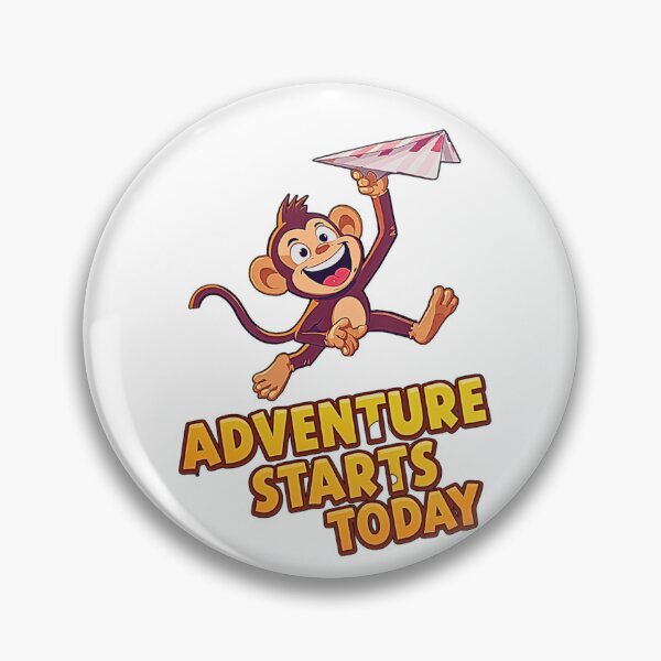 Item preview, Funny Quote Adventure Starts Today Cute Monkey Paper Airplane T-Shirt  designed and sold by MerchWSzpilkach.