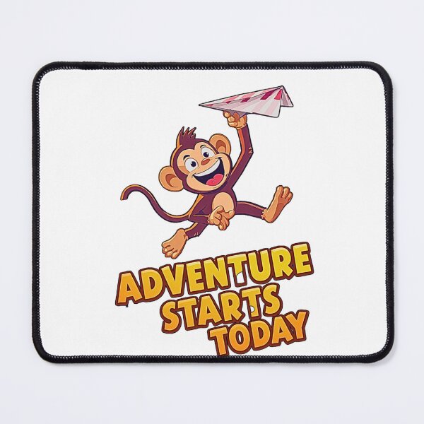 Item preview, Funny Quote Adventure Starts Today Cute Monkey Paper Airplane T-Shirt  designed and sold by MerchWSzpilkach.