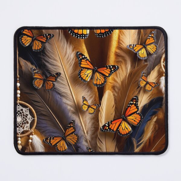 Item preview, Monarch Butterfly Feather Dreamcatcher Art | Rustic Boho Nature Design designed and sold by GalleryPeak.