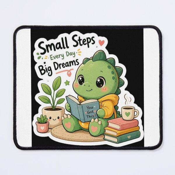 Item preview, Small Steps Big Dreams Dino Sticker designed and sold by NexusPixels.