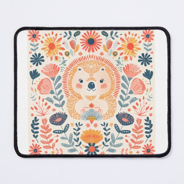 Item preview, Scandinavian Folk Art, Floral Hedgehog  designed and sold by xiao xuans.