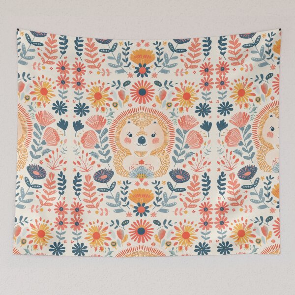 Item preview, Scandinavian Folk Art, Floral Hedgehog  designed and sold by xiao xuans.