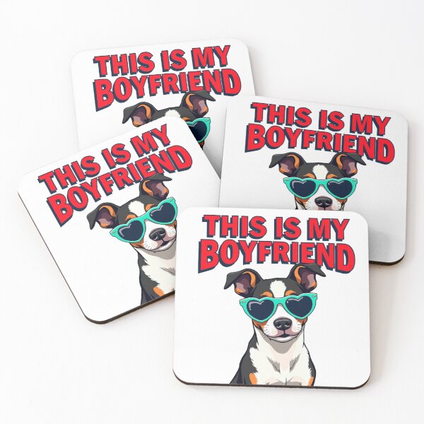 Item preview, Jack Russell Terrier in sunglasses with This Is My Boyfriend text designed and sold by Prints by Mat.