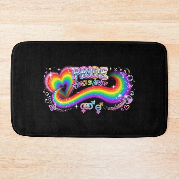Item preview, Y2K Airbrush Pride Rainbow Heart - Retro Neon Love is Love designed and sold by EraSwayShop.