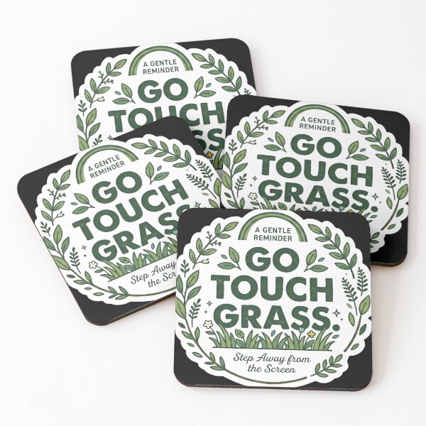Item preview, Go Touch Grass. A Gentle Reminder. Minimalist Wellness Graphic. Black designed and sold by Rabique.
