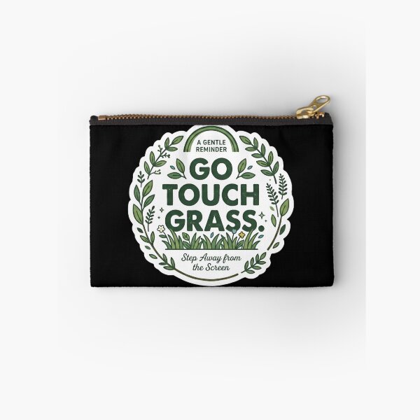 Item preview, Go Touch Grass. A Gentle Reminder. Minimalist Wellness Graphic. Black designed and sold by Rabique.