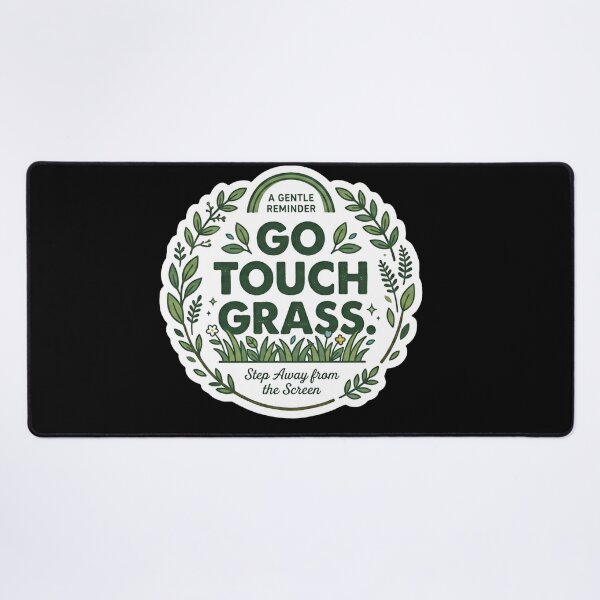 Item preview, Go Touch Grass. A Gentle Reminder. Minimalist Wellness Graphic. Black designed and sold by Rabique.