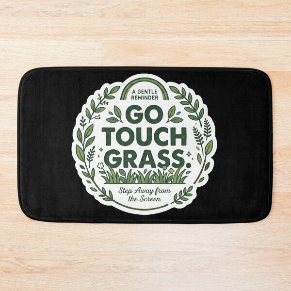 Item preview, Go Touch Grass. A Gentle Reminder. Minimalist Wellness Graphic. Black designed and sold by Rabique.