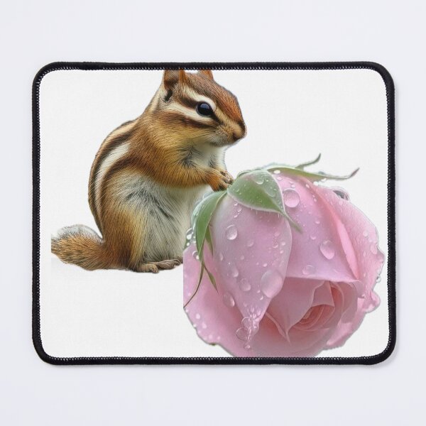 Item preview, squirrel with flower designed and sold by Thuraya Designs.