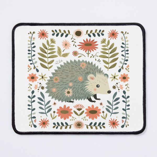Item preview, Scandinavian Folk Art, Floral Hedgehog  designed and sold by xiao xuans.
