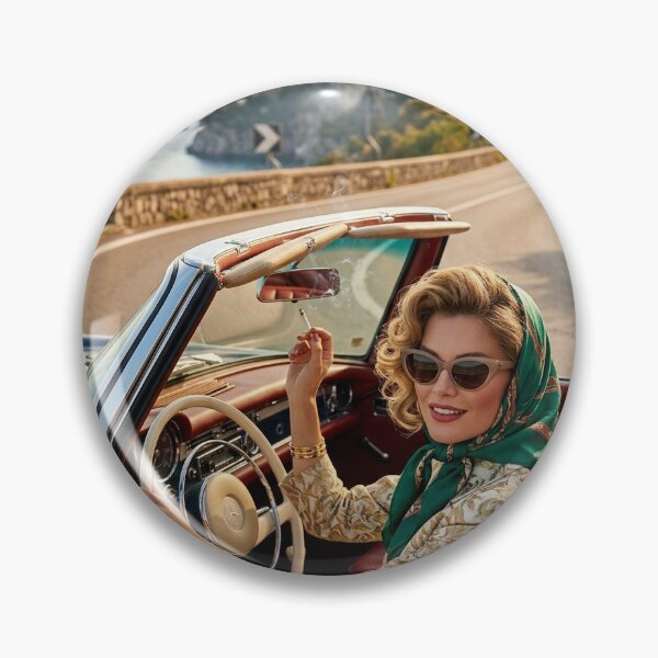 Item preview, Riviera Romance: Elegant 1960s Woman with Silk Headscarf designed and sold by marianka91.