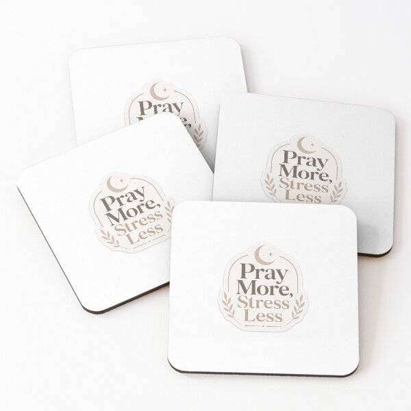 Item preview, Pray More Stress Less Sticker | Islamic Motivation Quote | Faith Over Worry Muslimah Design designed and sold by echoesoftawakkul.