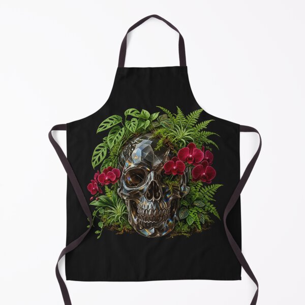 Item preview, Dark Academia Botanical: Smoky Quartz Crystal Skull & Red Orchids designed and sold by krish-prints.
