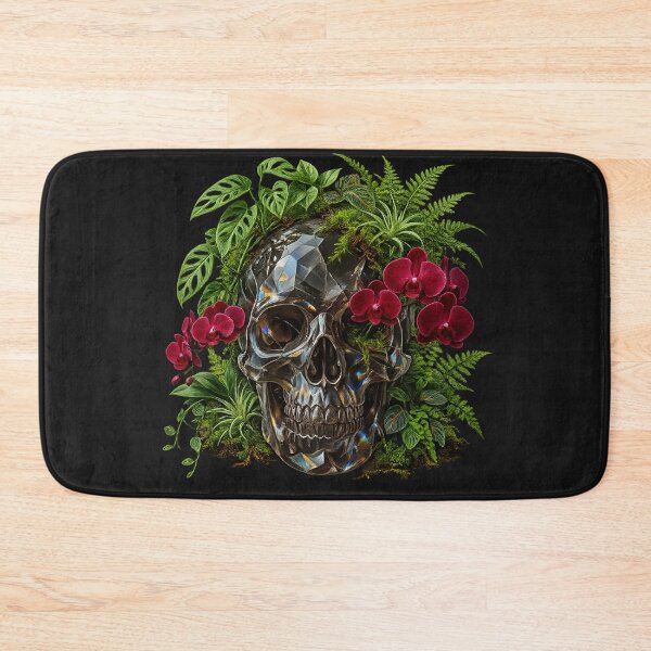 Item preview, Dark Academia Botanical: Smoky Quartz Crystal Skull & Red Orchids designed and sold by krish-prints.
