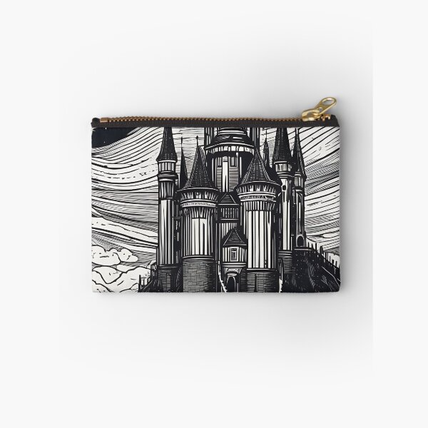 Item preview, Gothic Wizard Castle Starry Night Moon Vintage Engraving designed and sold by DarkOriginArts.