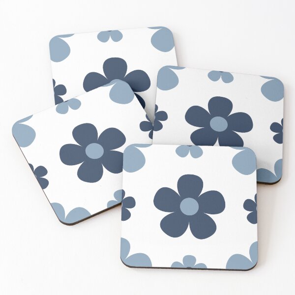 Item preview, Groovy Blue Retro Flowers designed and sold by Angela Dow.