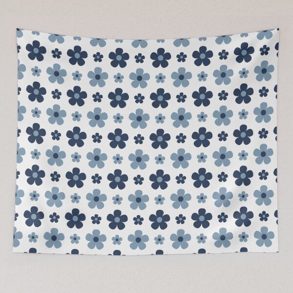 Item preview, Groovy Blue Retro Flowers designed and sold by Angela Dow.
