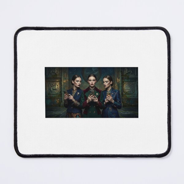 Item preview, The Three Fates: Baroque Dark Academia Tech Portrait designed and sold by marianka91.
