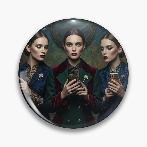 Item preview, The Three Fates: Baroque Dark Academia Tech Portrait designed and sold by marianka91.