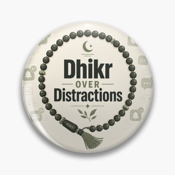 Item preview, Dhikr Over Distractions Sticker | Islamic Reminder Quote | Muslim Mindfulness & Faith Design designed and sold by echoesoftawakkul.