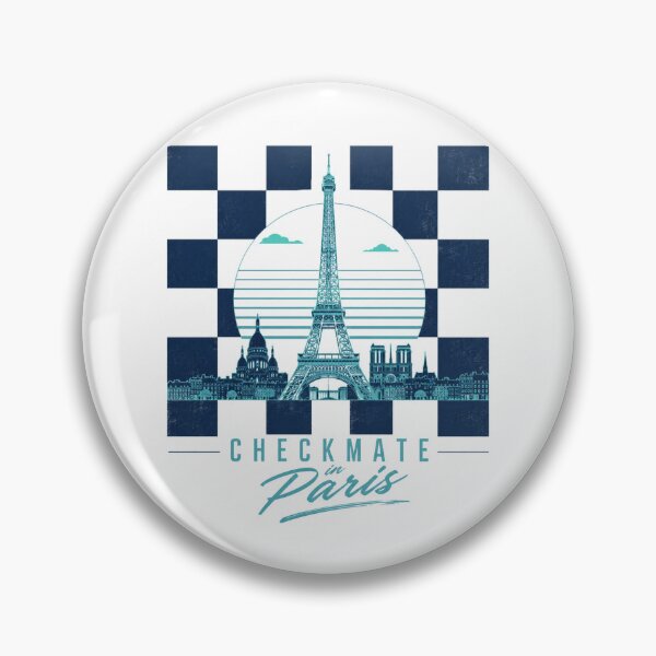 Item preview, Checkmate in Paris Retro 80s Chess Skyline Graphic designed and sold by Newthingzy.