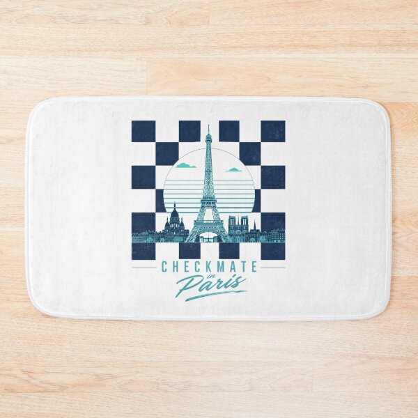 Item preview, Checkmate in Paris Retro 80s Chess Skyline Graphic designed and sold by Newthingzy.