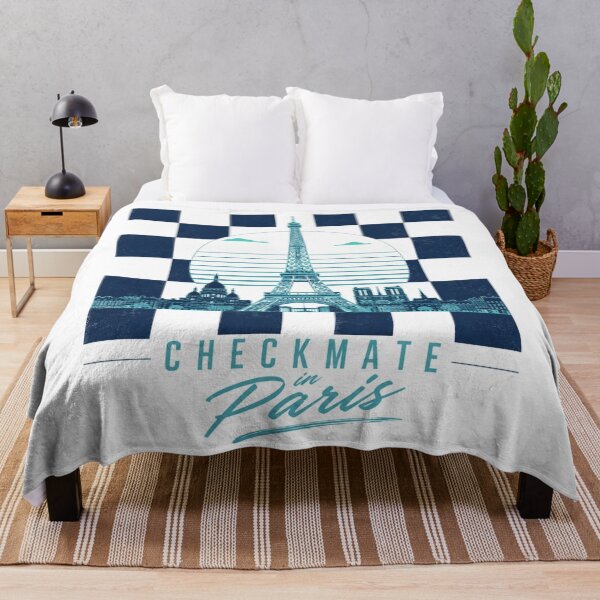 Item preview, Checkmate in Paris Retro 80s Chess Skyline Graphic designed and sold by Newthingzy.