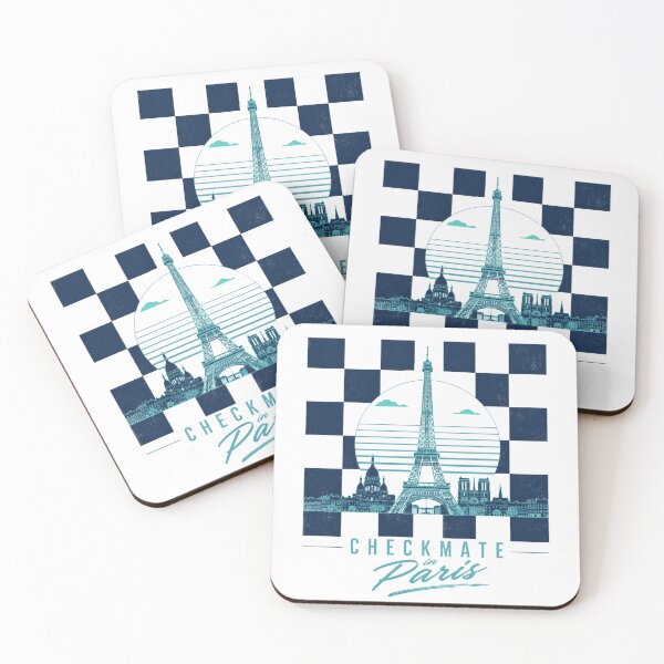 Item preview, Checkmate in Paris Retro 80s Chess Skyline Graphic designed and sold by Newthingzy.