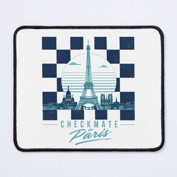 Item preview, Checkmate in Paris Retro 80s Chess Skyline Graphic designed and sold by Newthingzy.
