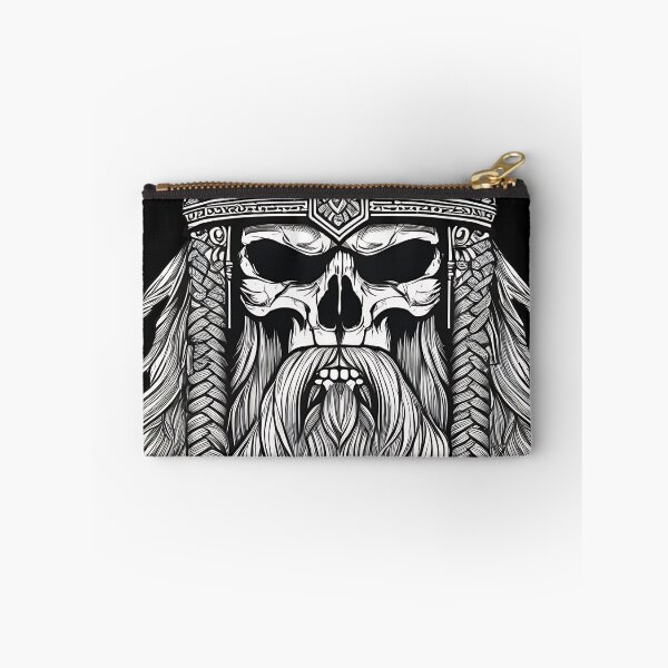 Item preview, Viking Skull in Horned Helmet Norse Mythology Engraving designed and sold by DarkOriginArts.