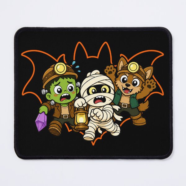 Item preview, Monster Mining Club: Cute Miner, Mummy and Werewolf Halloween designed and sold by Fangtasia77.