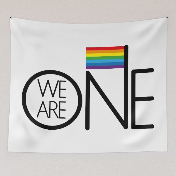 Item preview, We are one rainbow flag logo designed and sold by Konopikyu.
