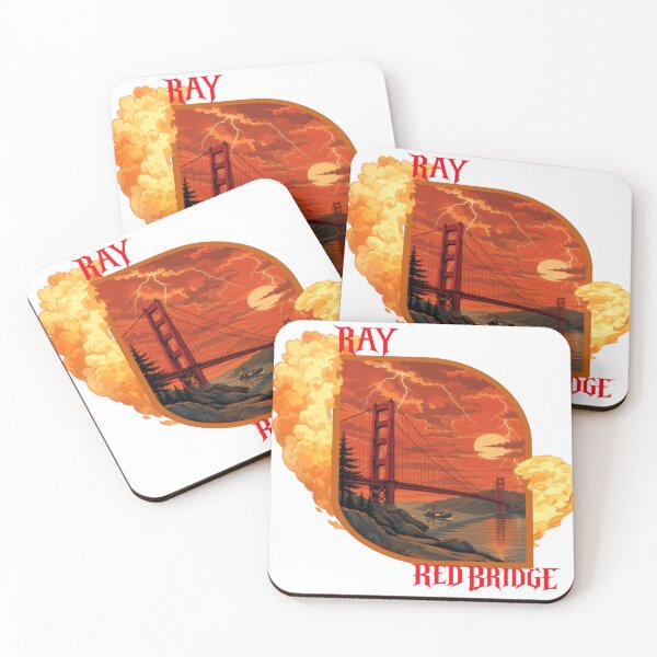 Item preview, RAY Red Bridge Sunset Storm Landscape Art T-Shirt | Golden Gate Inspired Scenic Graphic Tee designed and sold by Luna Haven.