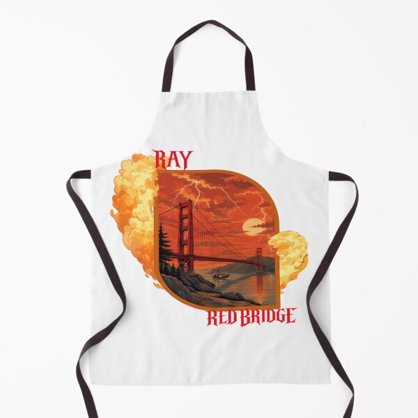 Item preview, RAY Red Bridge Sunset Storm Landscape Art T-Shirt | Golden Gate Inspired Scenic Graphic Tee designed and sold by RAYapparel.