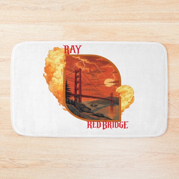 Item preview, RAY Red Bridge Sunset Storm Landscape Art T-Shirt | Golden Gate Inspired Scenic Graphic Tee designed and sold by RAYapparel.