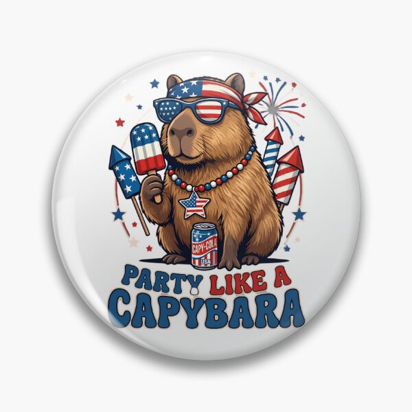 Item preview, Party Like A Capybara Patriotic 4th Of July Illustration designed and sold by NeoPrintArt.