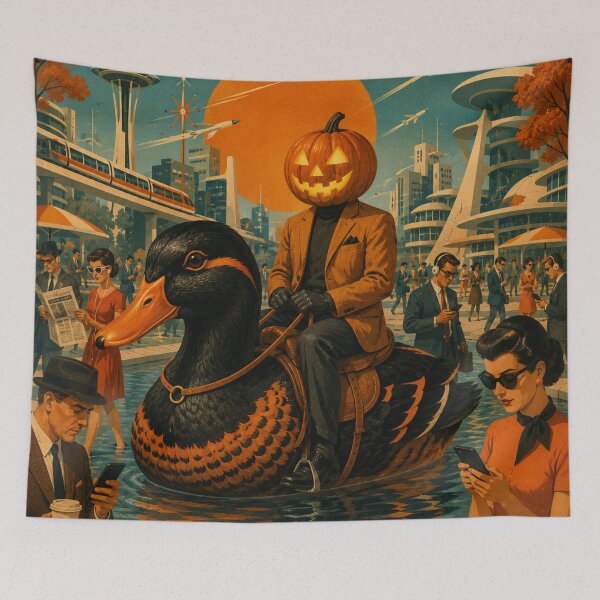 Item preview, Headless Horseman Endless Distraction – Retro Halloween Fantasy Art designed and sold by TheHorsemanRidesAgain.