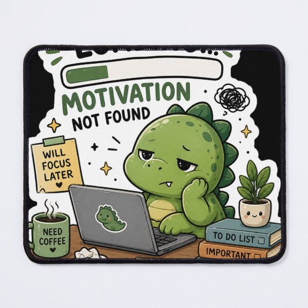Item preview, Loading Motivation Not Found Dinosaur Sticker designed and sold by NexusPixels.