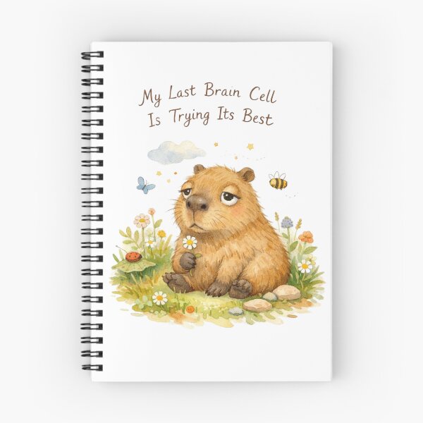 Item preview, My Last Brain Cell Capybara Watercolor Art designed and sold by Print Loft.