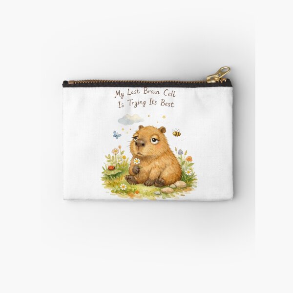 Item preview, My Last Brain Cell Capybara Watercolor Art designed and sold by Print Loft.