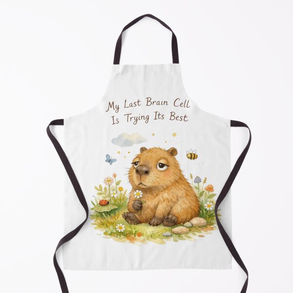 Item preview, My Last Brain Cell Capybara Watercolor Art designed and sold by Print Loft.