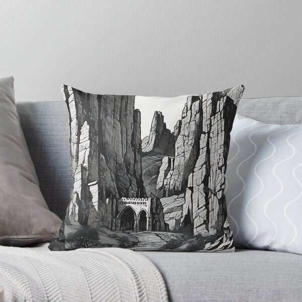 Item preview, Gothic Mountain Pass Hidden Castle Gate Vintage Engraving designed and sold by DarkOriginArts.