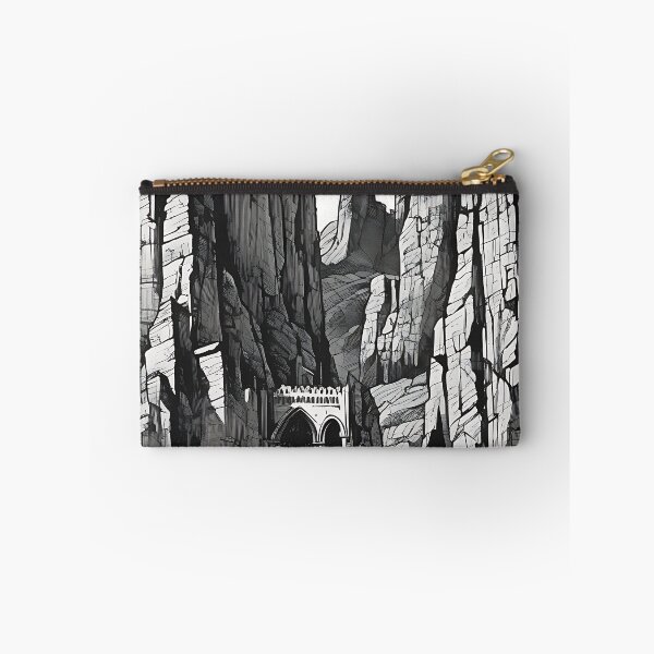Item preview, Gothic Mountain Pass Hidden Castle Gate Vintage Engraving designed and sold by DarkOriginArts.