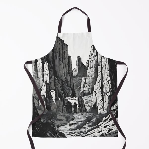 Item preview, Gothic Mountain Pass Hidden Castle Gate Vintage Engraving designed and sold by DarkOriginArts.