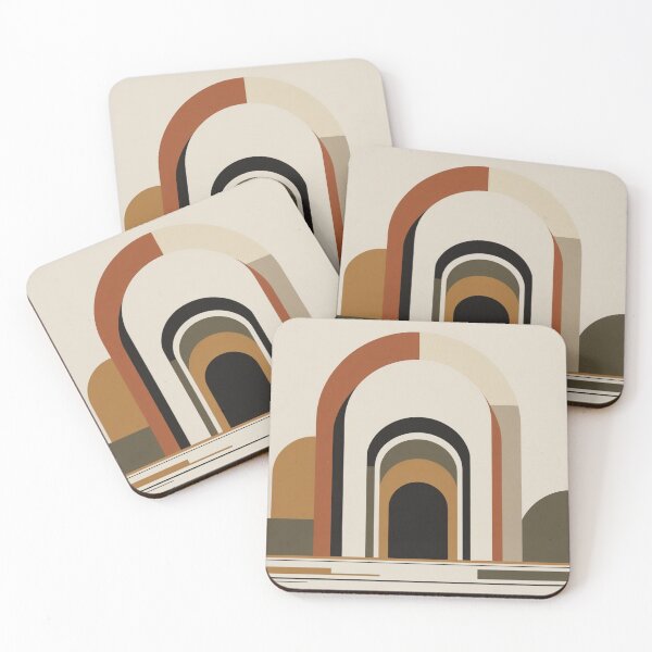 Item preview, Terracotta Mid Century Geometric Arches Print designed and sold by EnmarcArt.
