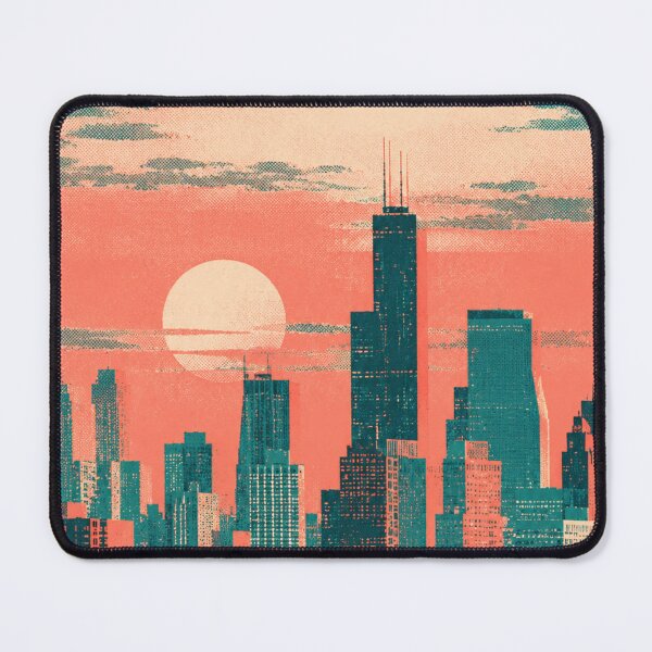 Item preview, Risograph City at Dusk — Retro Screen Print Art designed and sold by aurapicks786.