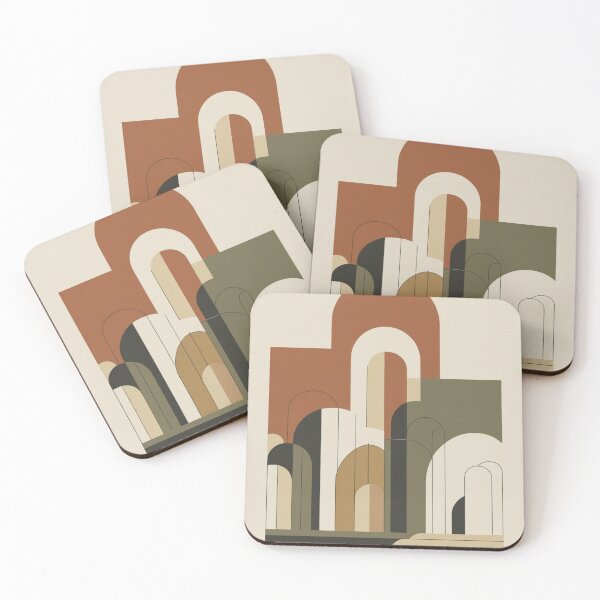 Item preview, Modernist Architecture Earth Color Blocking Poster designed and sold by EnmarcArt.