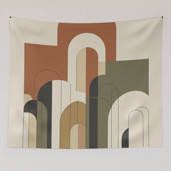 Item preview, Modernist Architecture Earth Color Blocking Poster designed and sold by EnmarcArt.