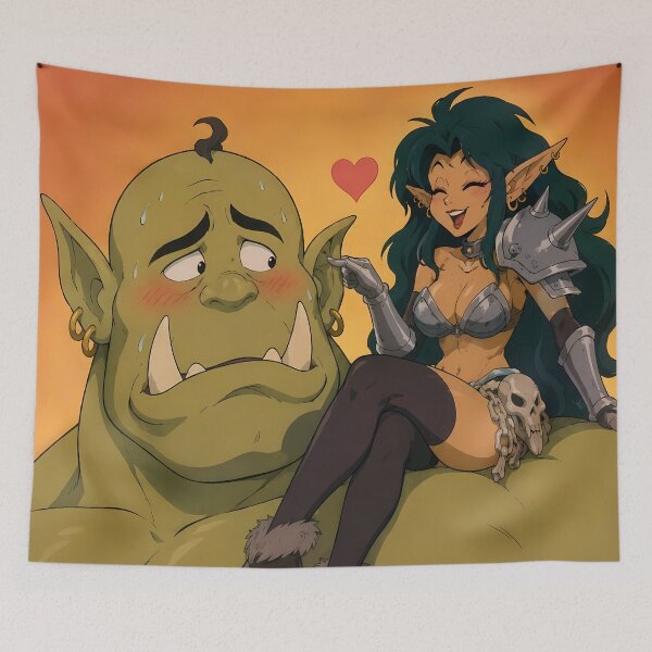 Item preview, When the Orc Gets a Crush designed and sold by  Hollow Moon Studios..