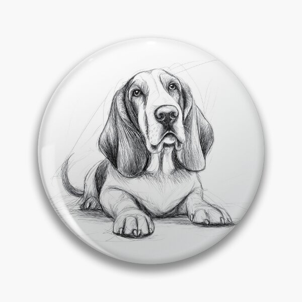 Item preview, Basset Hound Doggie Illustration designed and sold by Roxane Bay.
